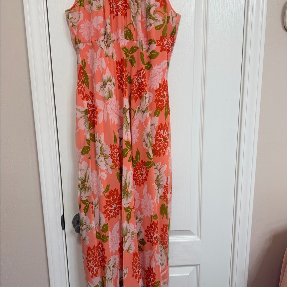 Chadwicks Silk Dress in Coral